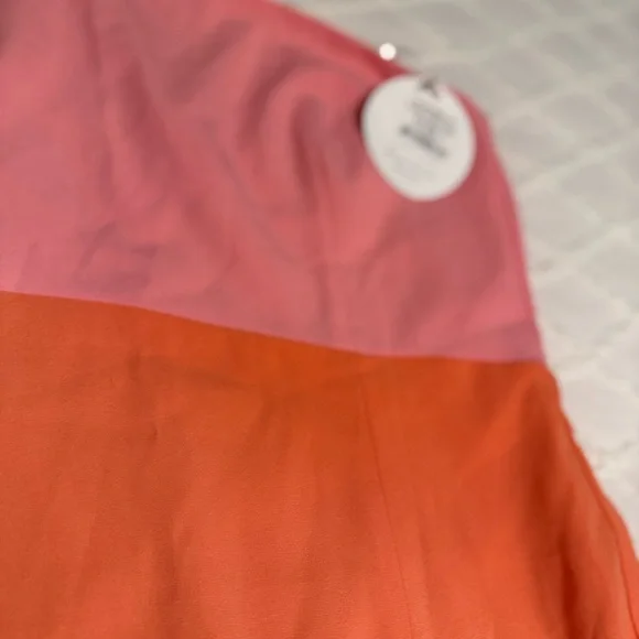 NEW Petal & Pup Xiomar One Shoulder Midi Dress Orange Pink Size US 8 Cocktail - Picture 11 of 11